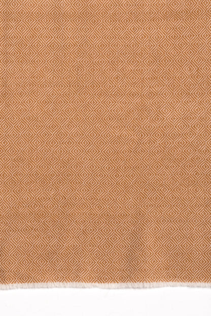 Diamond Weave Two Tone Woollen Scarf - Ochre-2