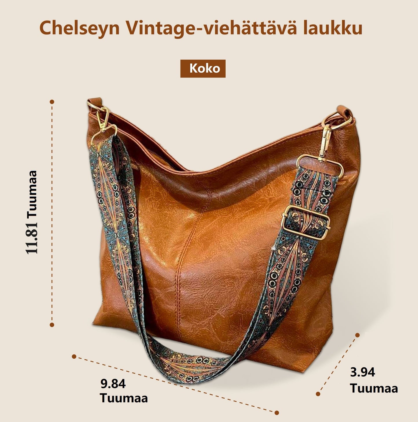 Chelseyn Vintage Charm Leren Schoudertas (Koop 1, Krijg 1 Gratis!)