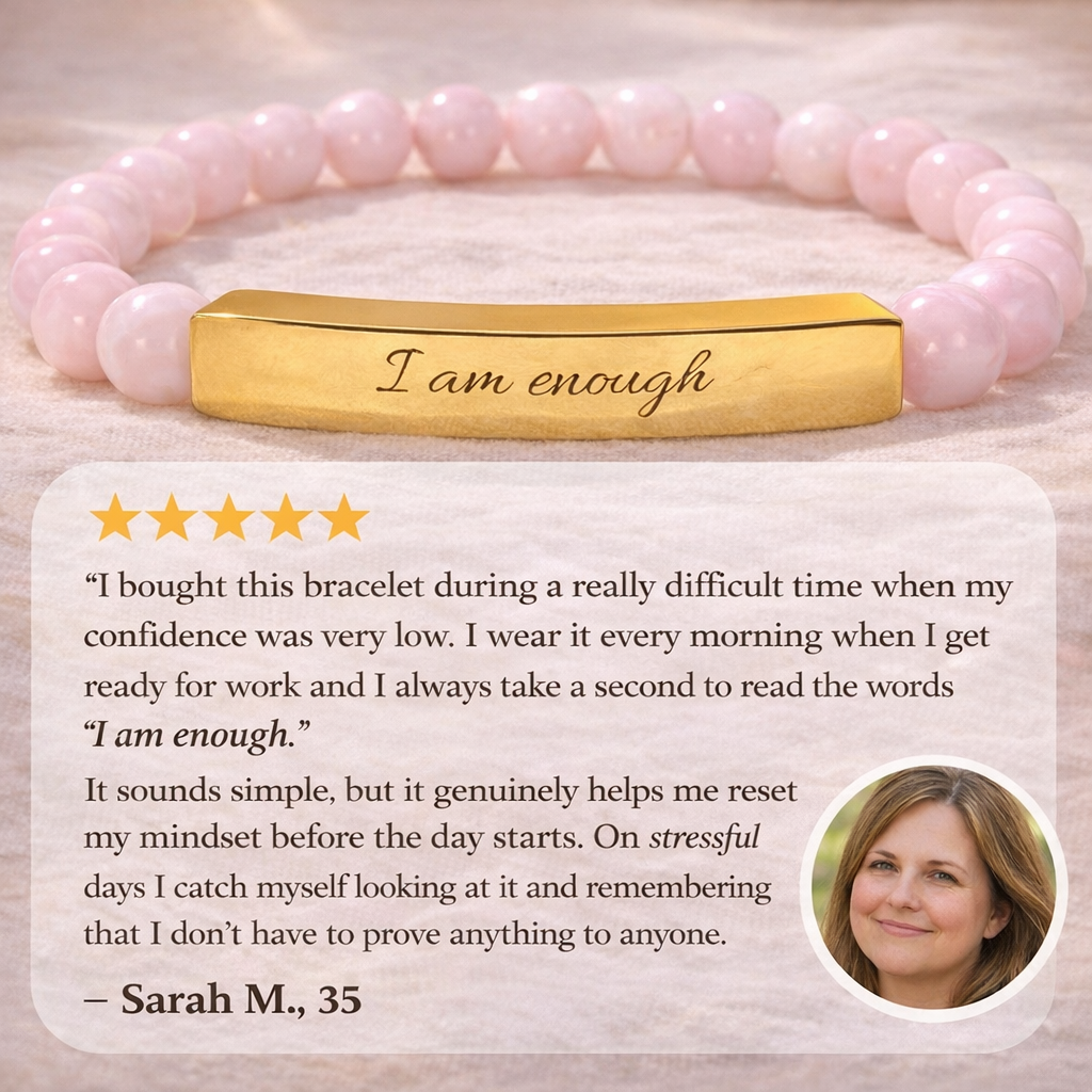 I Am Enough Bracelet – Beaded Affirmation Bracelet – Self Love Jewelry for Women – Meaningful Reminder Bracelet