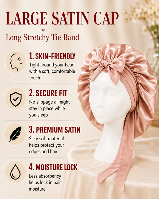 Premium Satin Sleep Bonnet – Overnight Hair Protection