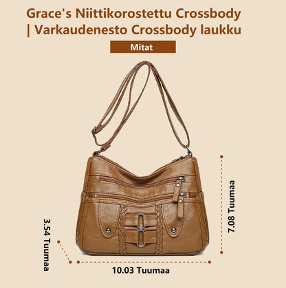 Grace's Chic Nieten Accent Crossbody | Strakke Diefstalpreventie Crossbody Tas